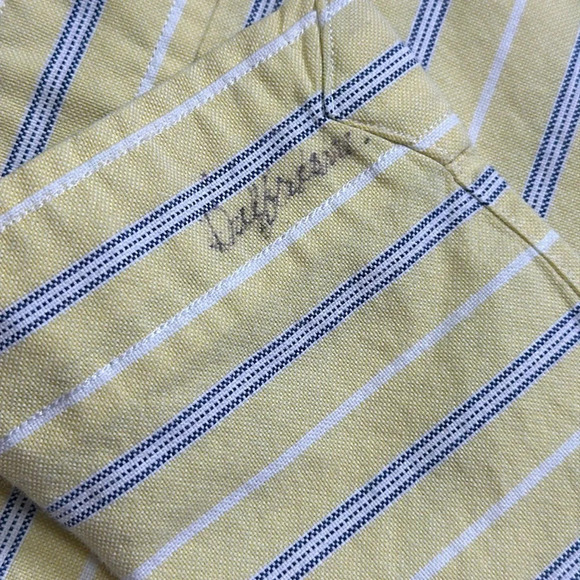 📌5/$25 Ralph Lauren Classic Fit Short Sleeve Button Down Yellow Striped Size XL - Picture 9 of 9